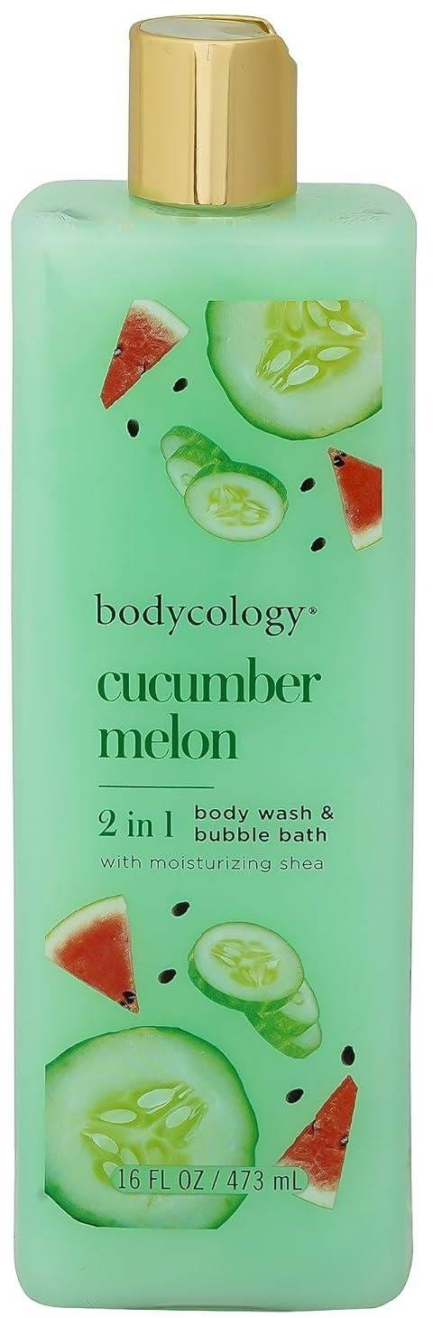Bodycology Cucumber Melon 2-in-1 Body Wash & Bubble Bath Shea Butter Vitamin E 473 ml