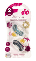 Nip Cherry Round Latex Soother Blue Grey and Dark Blue 2 Pieces