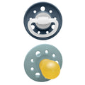 Nip Cherry Round Latex Soother Blue Grey and Dark Blue 2 Pieces