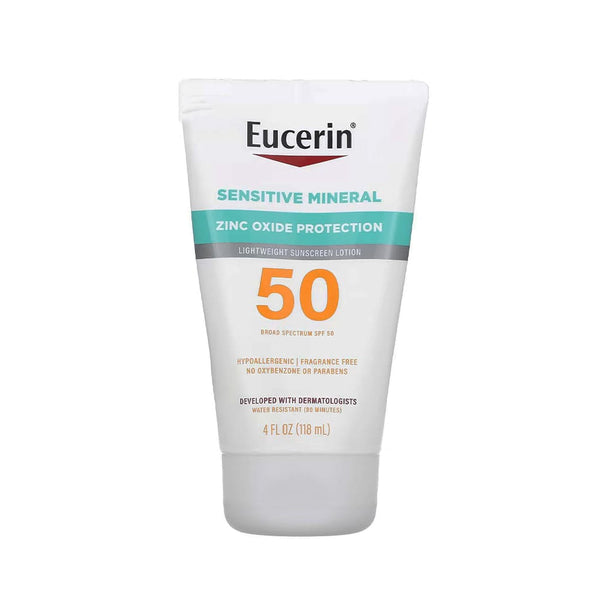 Eucerin Sensitive Mineral Zinc Oxide SPF 50 Sunscreen Lotion Fragrance-Free 118 ml
