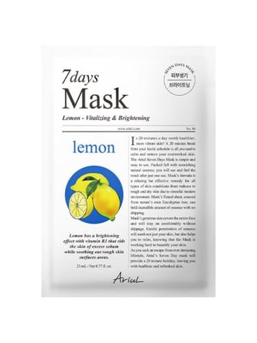 Ariul 7days Lemon C Brightening Sheet Face Mask with Vitamin C, 23ml