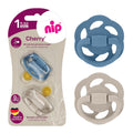 Nip Cherry Round Baby Pacifier Soothers, Natural Rubber Latex, Brown & Blue, 2 Pieces