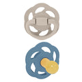 Nip Cherry Round Baby Pacifiers Natural Latex Teat Size 2, 6M+, Brown & Blue, 2 Pieces