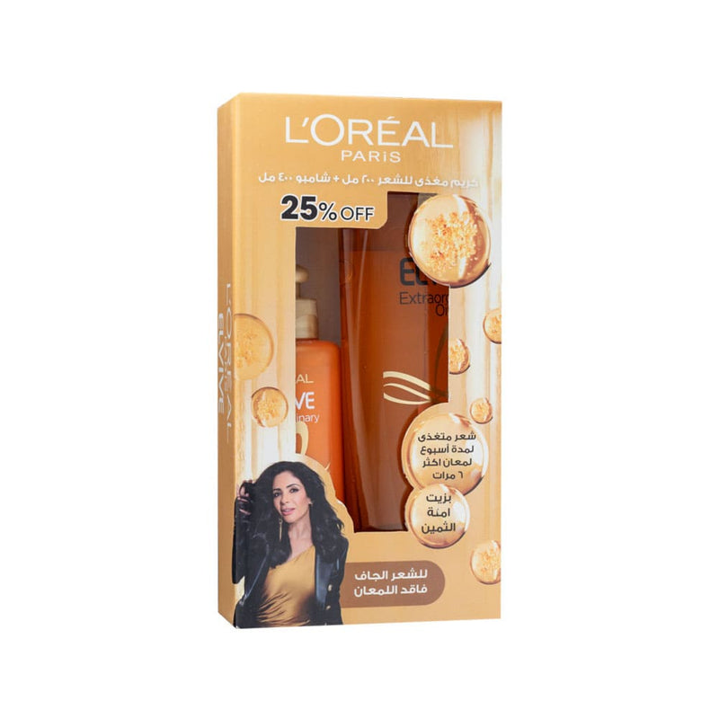 L'Oreal Paris Elvive Extraordinary Oil Shampoo and Nourishing Hair Cream Duo, Flower Oils, 400 ml + 200 ml