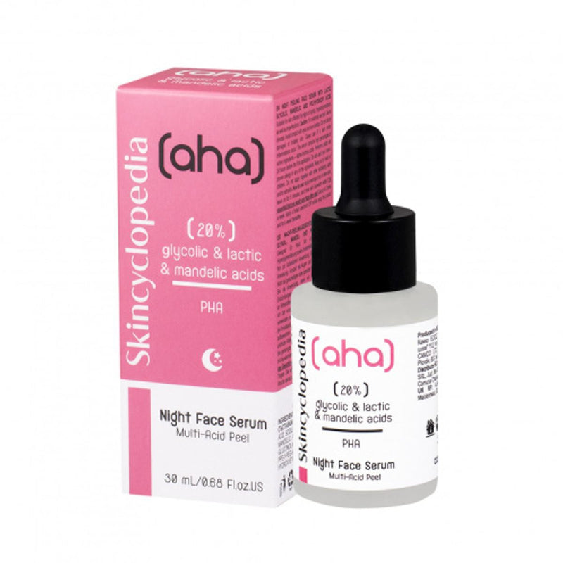 Skincyclopedia Exfoliating Night Face Serum, 20% Glycolic Lactic and Mandelic Acids, 30 ml