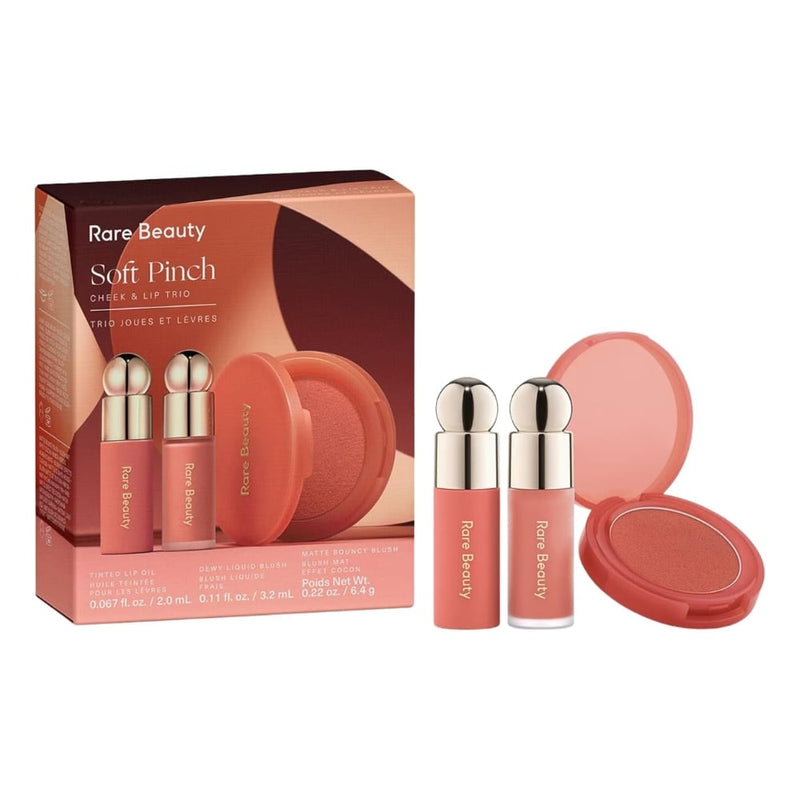 Rare Beauty Soft Pinch Cheek & Lip Set Liquid Blush Powder Blush Lip Oil 3 Pieces