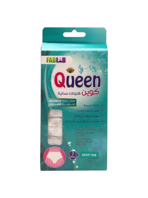 FABLAB Queen Disposable Women's Underwear, Soft Single-Use Panties, XXXXL, 7 Pack