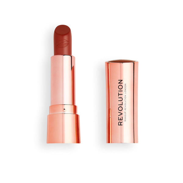 Makeup Revolution Satin Kiss Lipstick Velvet Finish Vitamin E Shea Butter Chauffeur Nude