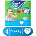 Fine Baby Size 4 Mega Pack Diapers DoubleLock Technology 74 Count