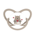 Nip Butterfly Orthodontic Soother with Ring Silicone Teat Brown & Green 2 Pack, 5-18M