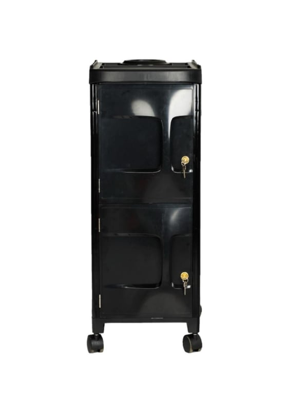 Dar Al Amirat Salon System 2-Door Trolley with Key, Rolling Storage Cart