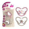 Nip Butterfly Orthodontic Soothers, Silicone Teat, Ventilated Shield, Brown & Red, 518M, 2 Pieces