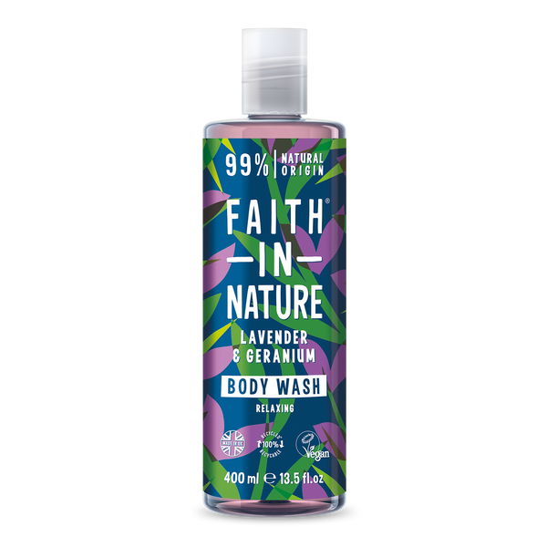Faith In Nature Lavender & Geranium Body Wash Plant-Derived Essential Oils 400ml