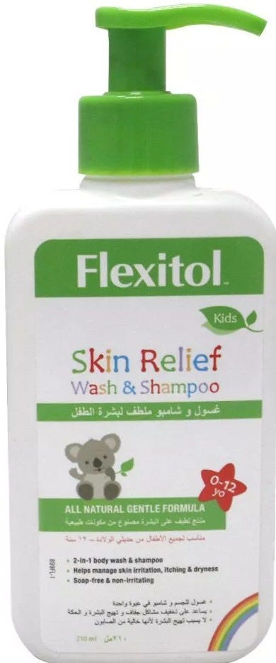 Flexitol Kids Skin Relief Wash & Shampoo 2-in-1 Soap-Free 210ml
