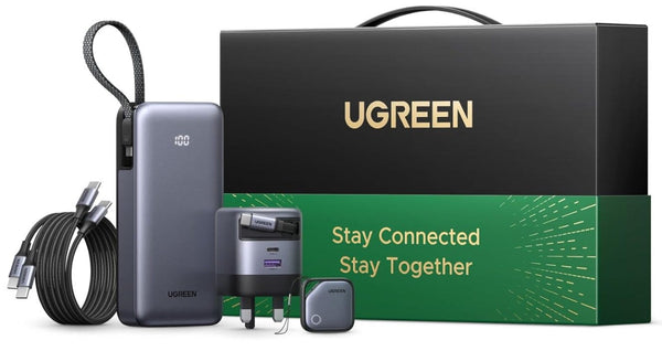 UGREEN Power Kit 20000mAh Power Bank, 45W GaN Charger, 60W USB-C Cables, Smart Finder