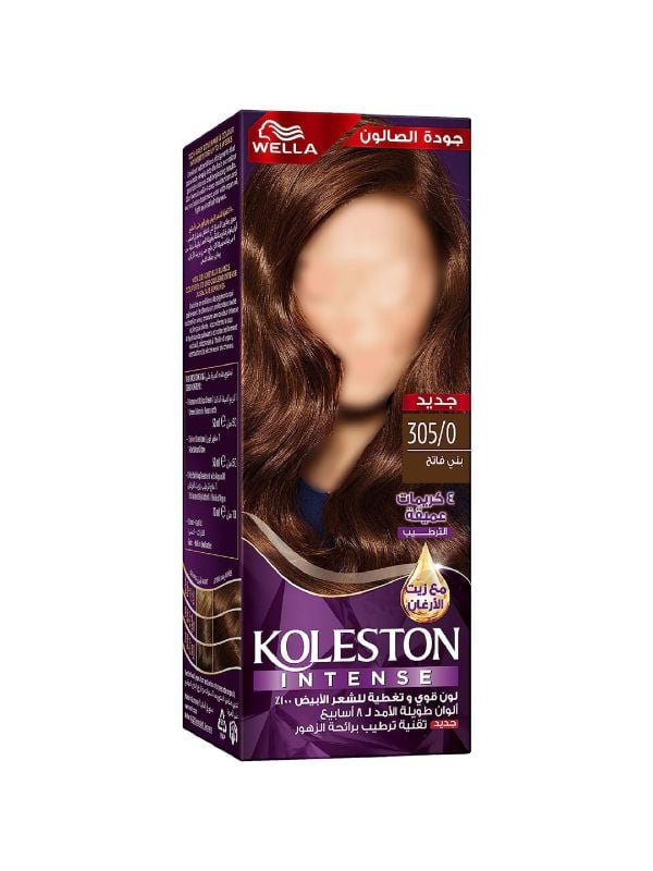 Wella Koleston Hair Dye Permanent Cream Light Brown 305/0 with Argan Oil