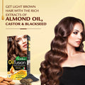 Vatika Oil Fusion Permanent Hair Colour Cream Light Brown 5.0 Ammonia-Free Almond Castor Oil Black Seed