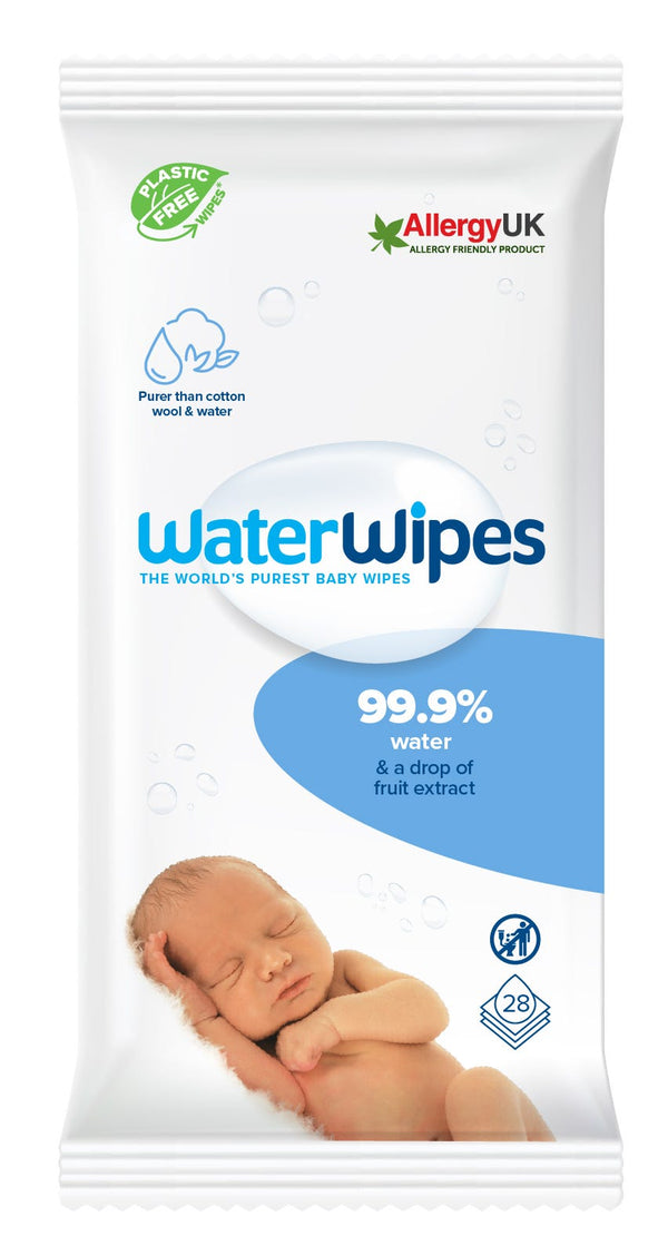 WaterWipes Original Baby Wipes Plastic Free 99.9% Water 28 Wipes