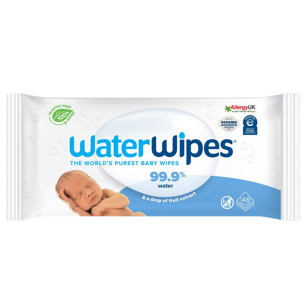 WaterWipes Original Baby Wipes Plastic-Free 99.9% Water 48 Wipes
