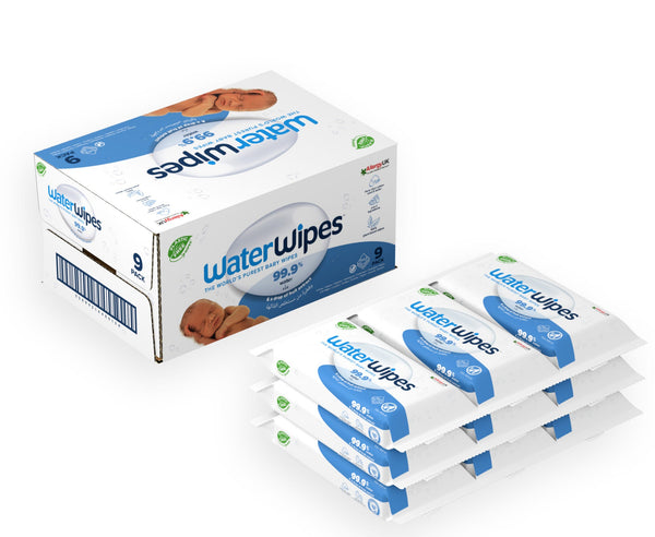WaterWipes Original Baby Wipes Plastic-Free 99.9% Water 540 Wipes