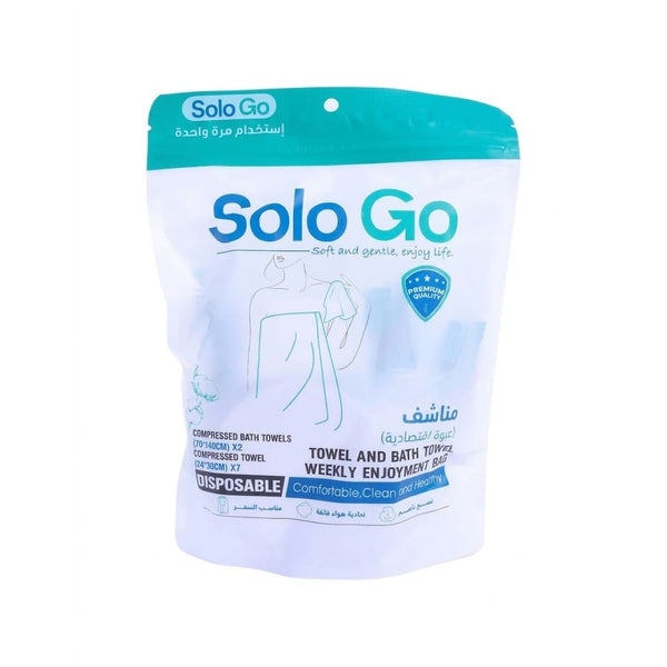 Solo Go Disposable Towels Single-Use Absorbent Travel Pack, 9 Pack
