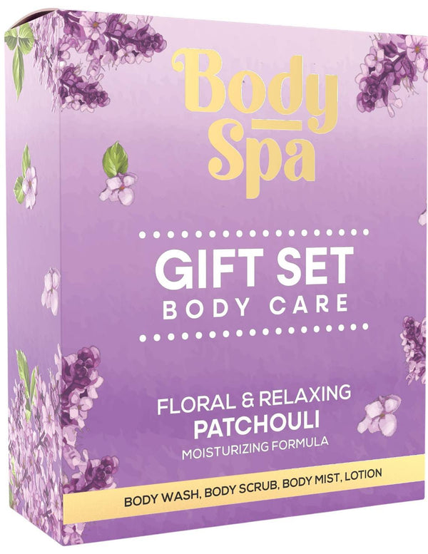 Body Spa Patchouli Shower Gift Set, 4-Piece Kit