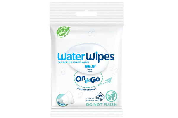 WaterWipes On-The-Go Plastic-Free Freshening Wipes, Fragrance-Free, 10 Wipes