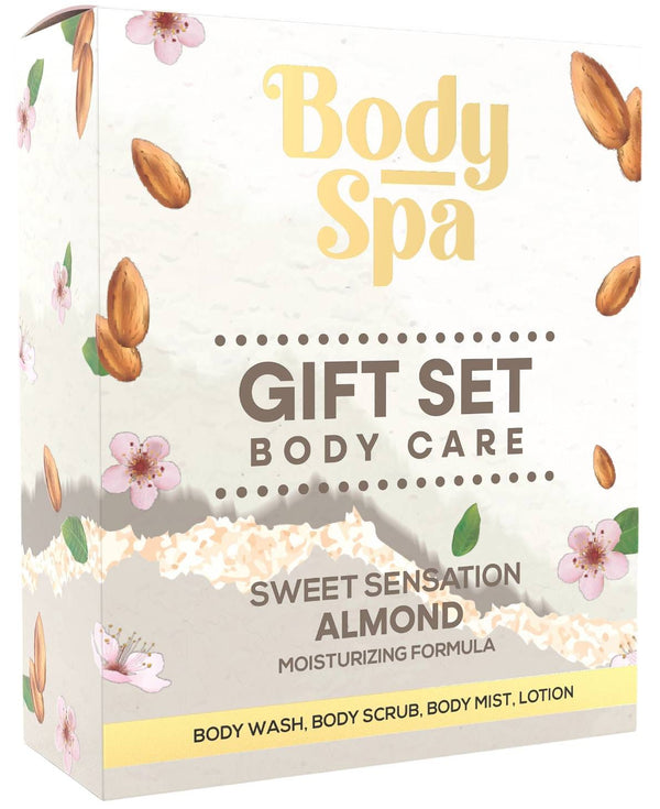 Body Spa Almond Shower Gift Set, 4-Piece Kit