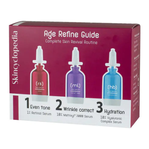Skincyclopedia Intense Skin Revival Serum Routine 1% Retinol Matrixyl Hyaluronic Complex 3 Pieces 15 ml Each
