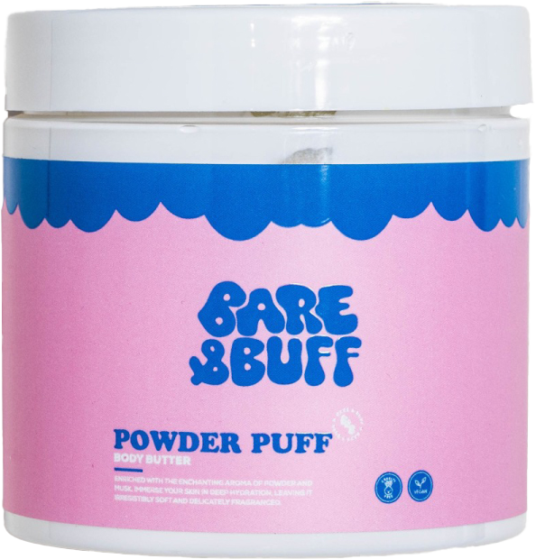 Bare & Buff Powder Puff Body Butter Shea Butter Moisturizer 350 g