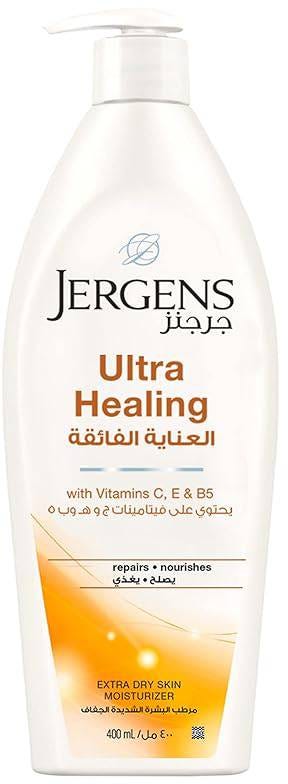 Jergens Ultra Healing Fragrance-Free Body Lotion with Vitamins C, E & B, 400 ml