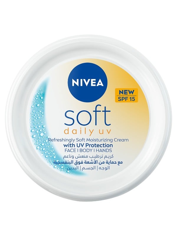 NIVEA Soft Moisturizing Daily Cream SPF 15 Jojoba Oil Vitamin E Shea Butter 100ml