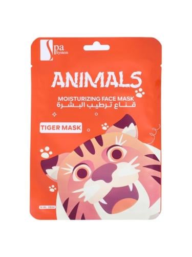 Spa System Animals Tiger Moisturizing Face Mask Sheet, Hydrating Serum, 28 ml