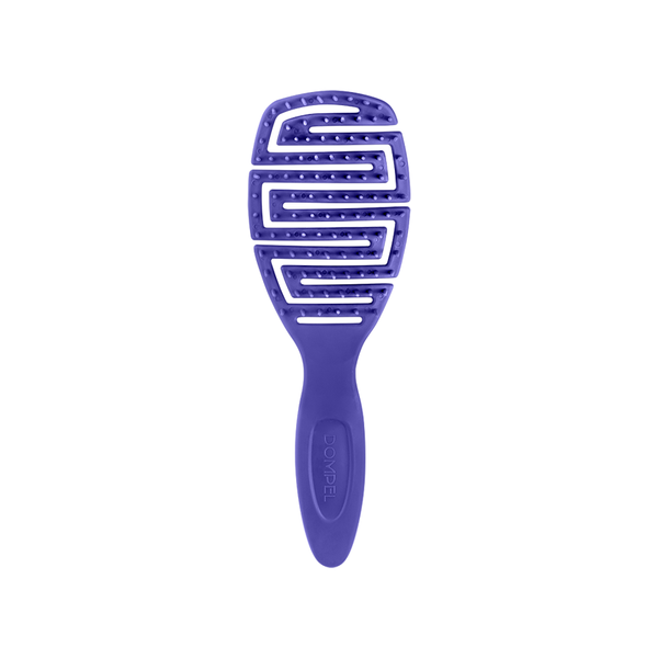 Dompel Silicone Hair Brush Soft Flexible Bristles Purple