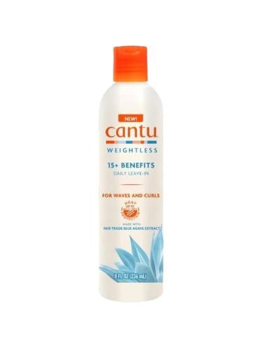 Cantu Blue Agave Lightweight Leave-In Conditioning Cream for Wavy and Curly Hair, 236 ml