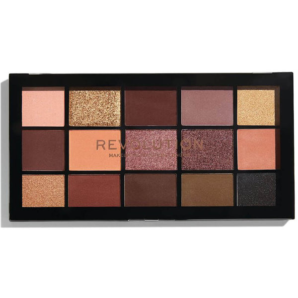 Makeup Revolution Reloaded Velvet Rose Eye Shadow Palette Matte Metallic Shimmer 15 Shades