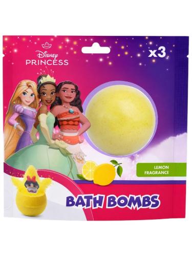 Disney Princess Kids Bath Bombs Fizzy Lemon Fragrance Surprise Toy 3 Pieces