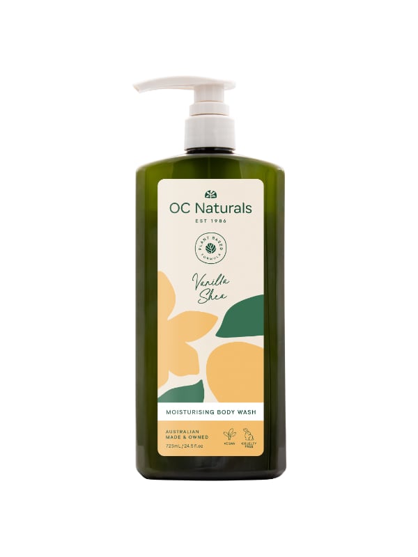 OC Naturals Vanilla Shea Moisturising Body Wash Plant-Based Formula 725 ml
