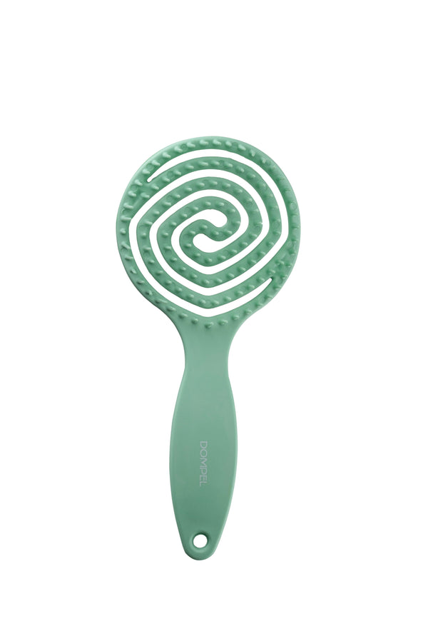 Dompel Silicone Detangling Hair Brush Flexible Bristles Green