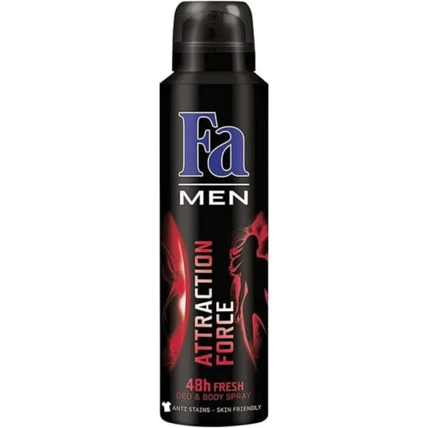 Fa Deo Spray Attraction Force for Men Body Spray Fresh Scent 48-Hour Freshness 150 ml
