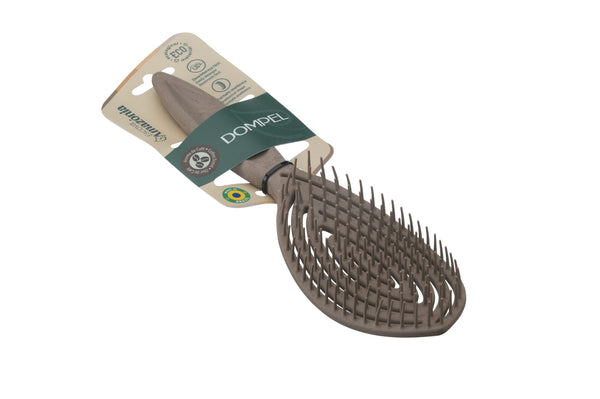 Dompel Silicone Hair Brush Coffee Scent Scalp Massage Brown