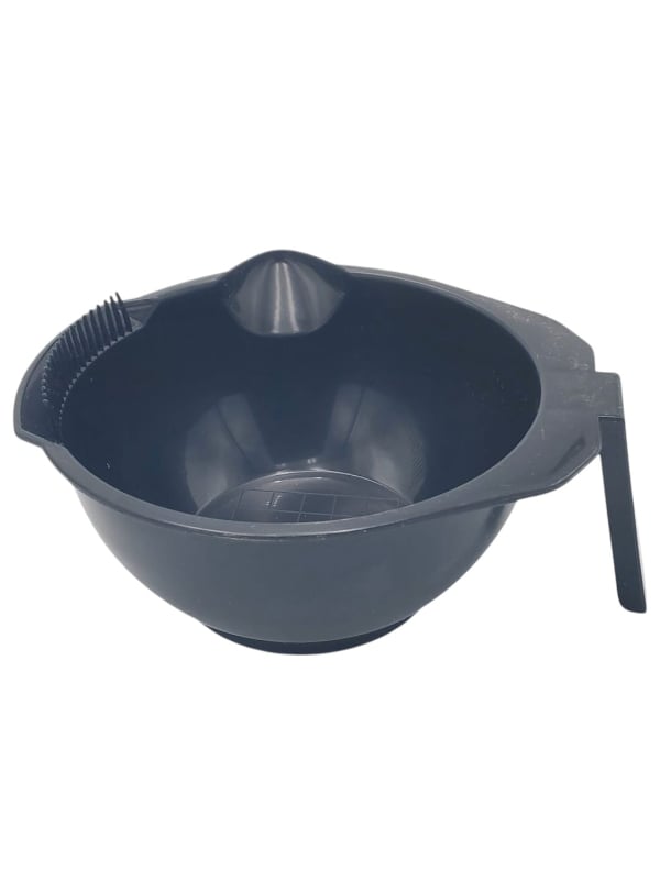 Salon System Hair Dye Mixing Bowl with Handle Built-In Brush Precision Spout Non-Slip Base