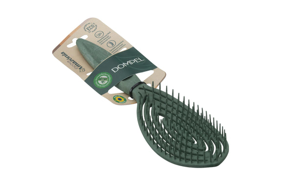 Dompel Silicone Hair Brush Natural Bamboo Scent Green