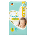 Pampers Premium Care Taped Diapers Newborn Size 1, 2-5kg, Navel Cut, 50 Diapers