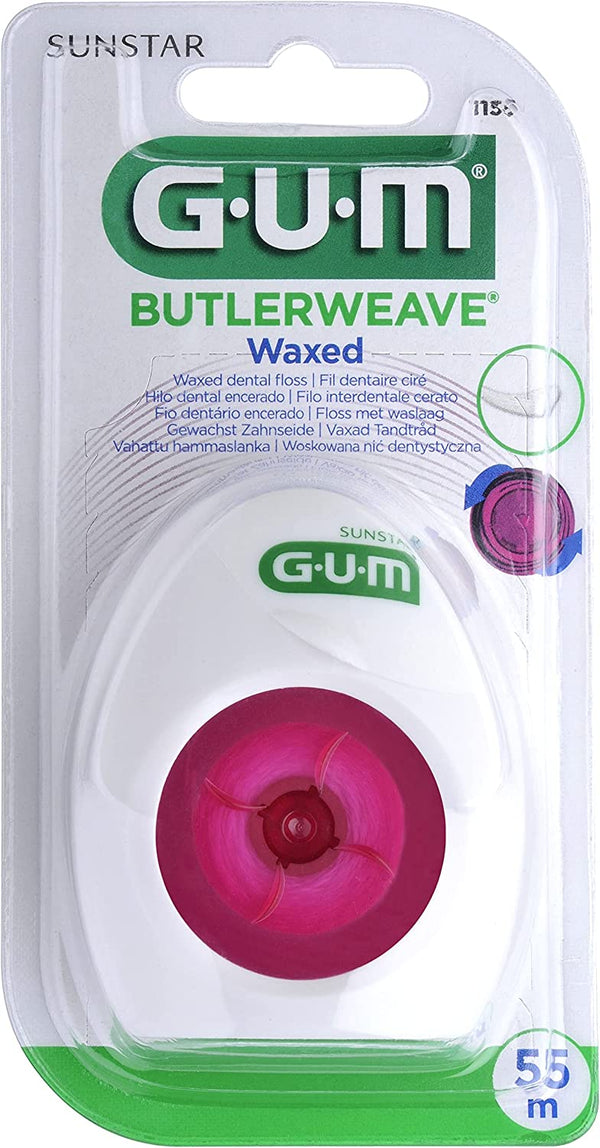 G.U.M Butlerweave Waxed Dental Floss Nylon Fiber Oral Care