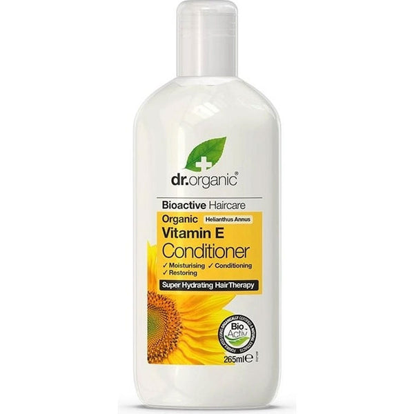 Dr Organic Vitamin E Conditioner Liquid Silicone-Free Dry Hair 265 ml