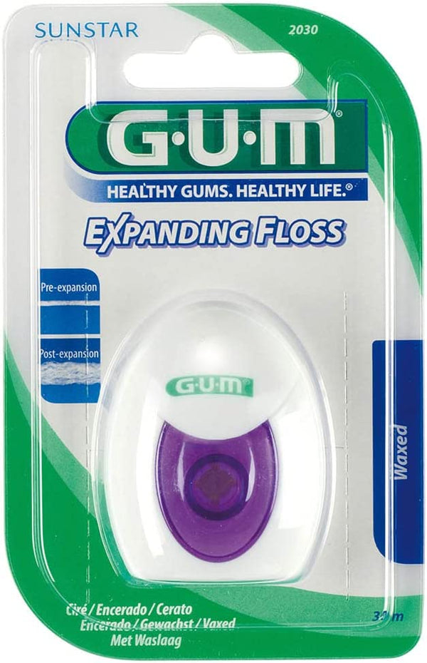 G.U.M Expanding Dental Floss, Nylon and PTFE, Wax-Coated