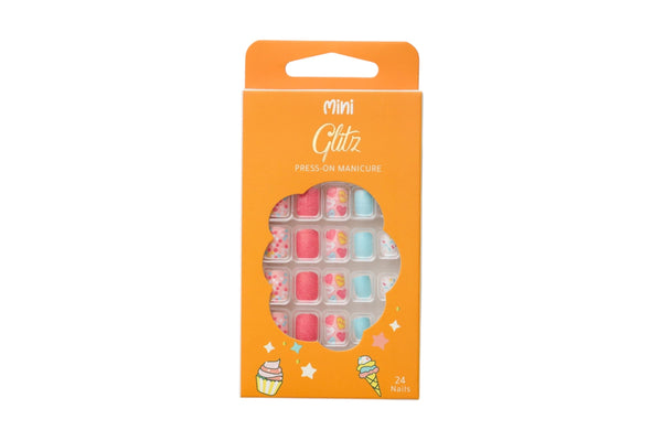 Glitz Tiny Press-On Kids Nails Sprinkles #1, 20-Piece Set with File