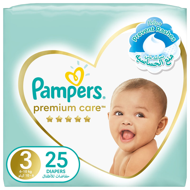 Pampers Premium Care Taped Baby Diapers Size 3 6-11 kg 25 Diapers