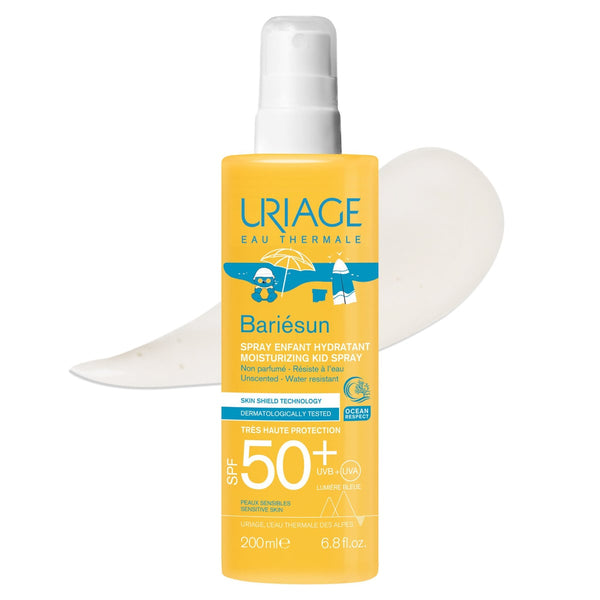 Uriage Kids SPF50+ Sunscreen Spray, Water-Resistant, Fragrance-Free, 200 ml